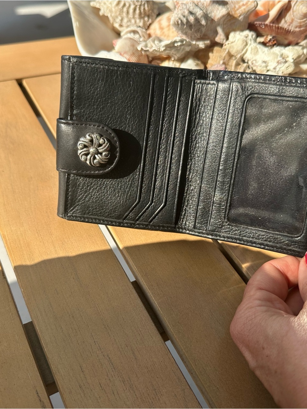 Brighton Black Authentic Small  Leather Heart-Accent Women's Wallet - Picture 5 of 11